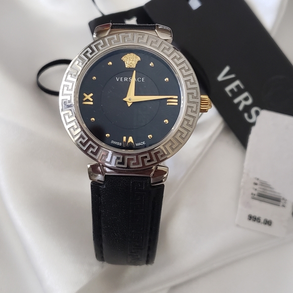 Versace Accessories Versace Daphnis Stainless Steel Gold Black